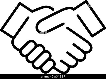 Handshake-Symbol. Partnerschaft, Vertrauen, Freundschaft und Geschäftsvereinbarungen. Einstellung von Tätigkeiten. Pixel Perfect Vektor Stock Vektor