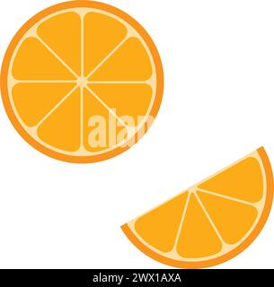 Orangefarbenes Symbol. Frische Zitrusfrüchte. Orangefarbenes Slice Set-Symbol. Stock Vektor