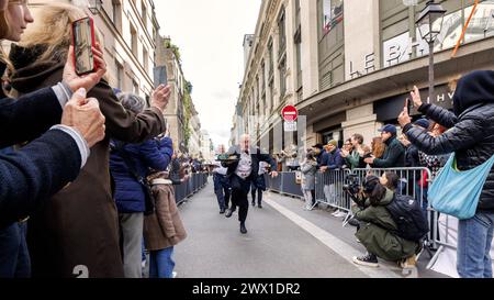 FRANKREICH. PARIS (75) 4. BEZIRK. ?LA COURSE DES CAFES? ZURÜCK NACH EINEM 12-JÄHRIGEN HALT IN DEN STRASSEN DES 4. BEZIRKS VON PARIS AM 24. MÄRZ 2024. 300 PA Stockfoto