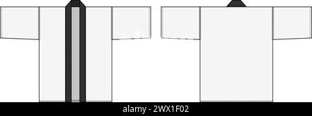 Traditioneller japanischer Happi Mantel (zeremonielles Gewand) Vektorvorlage Illustration Stock Vektor