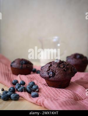 Blueberry Chocolate Chip Muffins Stockfoto
