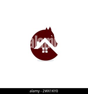 Pferdehaus-Logo. Pferdekopf Vektor-Illustration Stock Vektor
