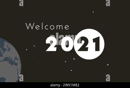 Happy New Year 2021 Hintergrund Vektor Illustration Stock Vektor
