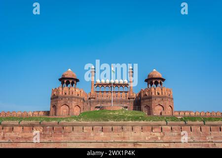 Red Fort in Delhi, Indien. UNESCO-Weltkulturerbe Stockfoto