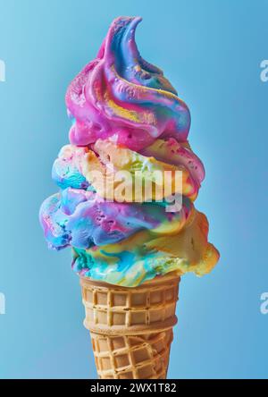 Eis auf blauem Hintergrund Stockfoto