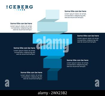 Infografik-Vorlage mit 6 Optionen oder Schritten. Eisberg. Kann für Workflow-Layout, Diagramm, Banner und Webdesign verwendet werden. Vektorabbildung Stock Vektor