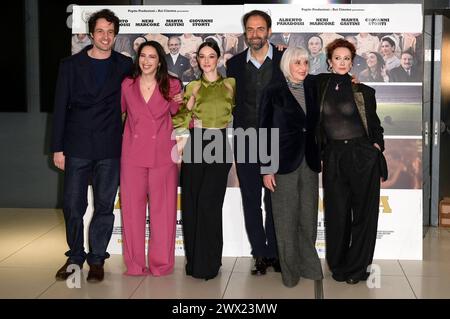 Alberto Paradossi, Anna Ferraioli Ravel, Marta Gastini, Neri Marcore, Pia Engleberth und Pia Lanciotti beim Photocall zum Kinofilm 'Zamora' im Cinema Adriano. Rom, 26.03.2024 Stockfoto