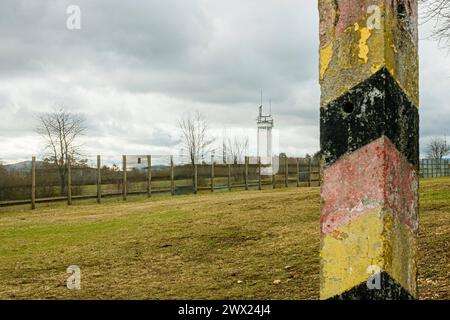 Geisa , 250224 , Gedenkstätte Point Alpha im Bild: Die Grenzanlage *** Geisa , 250224 , Gedenkstätte Point Alpha im Bild die Grenzanlage Stockfoto