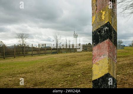 Geisa , 250224 , Gedenkstätte Point Alpha im Bild: Die Grenzanlage *** Geisa , 250224 , Gedenkstätte Point Alpha im Bild die Grenzanlage Stockfoto