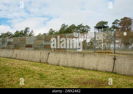 Geisa , 250224 , Gedenkstätte Point Alpha im Bild: Die Grenzanlage *** Geisa , 250224 , Gedenkstätte Point Alpha im Bild die Grenzanlage Stockfoto