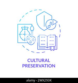 Symbol für das blaue Gradientenkonzept für Kulturschutz Stock Vektor
