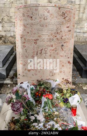 MONTPARNASSE FRIEDHOF BERÜHMTE GRÄBER PARIS Stockfoto