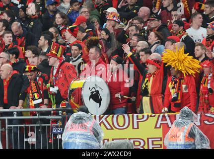 Belgische Fans während des internationalen Freundschaftsfußballspiels zwischen England und Belgien im Wembley-Stadion, London, Großbritannien - 26. März 2024. Stockfoto