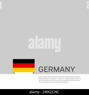 Hintergrund der deutschen Flagge. Staatliches patriotisches deutsches Banner, Titelbild. Dokumentvorlage mit deutschland-Flagge auf weißem Hintergrund. Nationales Poster. Geschäftsbuch Stock Vektor