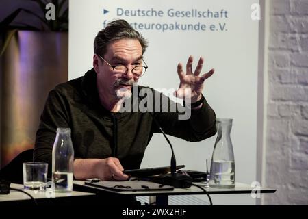 JURI Andruchowytsch der Preis unserer Freiheit ein Abend mit Juri Andruchowytsch im Haus für Poesie am 25.3.24 fotos gezett *** Yuri Andruchowych der Preis unserer Freiheit ein Abend mit Juri Andruchowych im Haus für Poesie am 25 3 24 fotos gezett Stockfoto