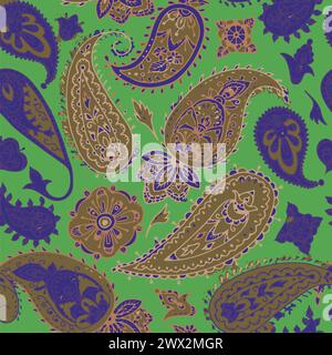 Traditionelles Paisley-Blumenmuster, Textil Stock Vektor