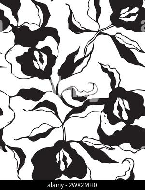 Abstrakter Pinsel Stokes Print.Contemporary nahtlose Muster Hintergrund für Mode Stock Vektor