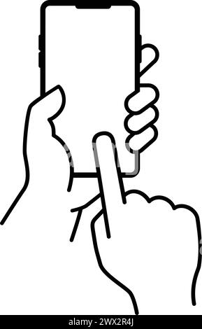 Handbedienung des Smartphones. Vektorsymbol auf transparentem Hintergrund Stock Vektor