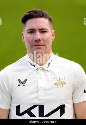 Surrey’s Rory Burns während eines Medientages im Oval, London. Bilddatum: Mittwoch, 27. März 2024. Stockfoto