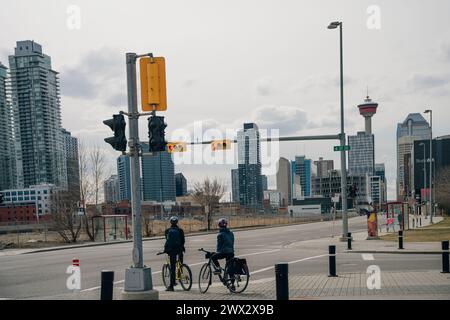 Calgary, Alberta Kanada - Mai, 2. Mai 2023 Downtown, Zentrum von Calgary. . Hochwertige Fotos Stockfoto