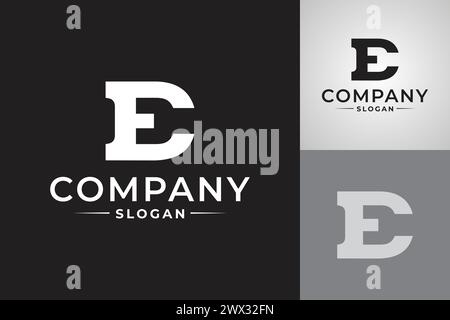 Das Logo ist für ein Unternehmen und es ist ein Buchstabe E. das Logo ist schwarz-weiß und es ist ein einfaches Design Stock Vektor