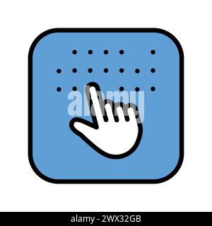 Blindenschrift-Symbol für Farblinie. Web-Zugänglichkeit. Vektorisoliertes Element. Bearbeitbare Kontur. Stock Vektor