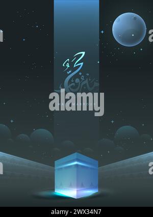 Möge Allah deinen Hajj annehmen und dir Vergebung gewähren. Kaaba Vektor für Hajj Mabroor in Mekka Saudi Arabien. Hajj Mabrour Und Der Heilige Mekk Stock Vektor