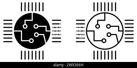 Сircuit Tafelsymbole im Flat- und Line-Art-Stil. Vektorabbildung Stock Vektor