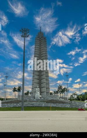 Das Denkmal für Jose Marti, den Nationalhelden Kubas, befindet sich auf dem Platz der Revolution. Havanna. Stockfoto