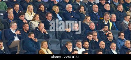 Philipp LAHM ex Profi ex-DFB Kapitaen, Sohn Julian , Celia SASIC, DFB Integrationsbotschafterin, Olaf Thon, Lothar Matthäus TV-Co-Moderator, Nancy Faeser, SPD Bundesministerin des Innern und für Heimat der Bundesrepublik Deutschland Rudi Völler, Voeller (DFB Sportdirektor), Hans-Joachim Watzke, Geschäftsführer BVB, Mitglied DFB-Präsidium, DFB-Vizepräsident, Bernd Neuendorf, DFB-Präsident des Deutschen Fußballverbandes, im Freundschaftsspiel DEUTSCHLAND - NIEDERLANDE 2-1 DEUTSCHLAND - NIEDERLANDE 2-1 in Vorbereitung auf die Europameisterschaft 2024 am 26. März 2024 in Frankfurt. © Pete Stockfoto