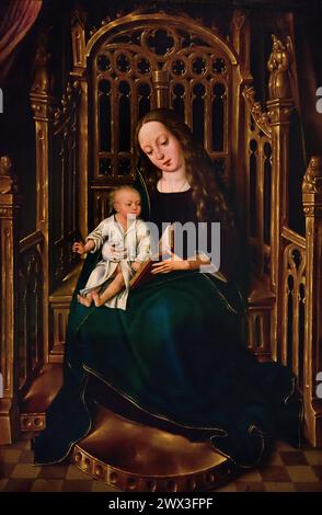 Maria mit Kind, thronende Meisterin der Magdalene-Legende 1490 - 1500 Museum Mayer van den Bergh, Antwerpen, Belgien, Belgien. Stockfoto