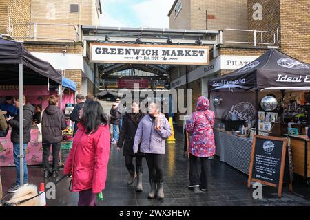 Greenwich Indoor & Outdoor Market London, England, Großbritannien Stockfoto