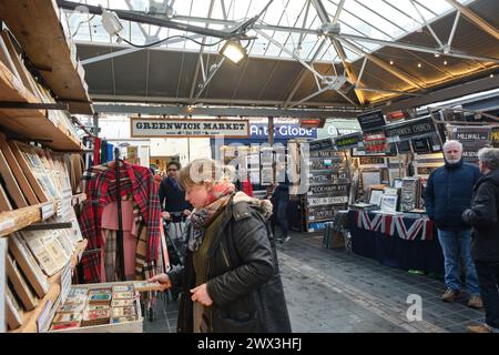 Greenwich Indoor & Outdoor Market London, England, Großbritannien Stockfoto