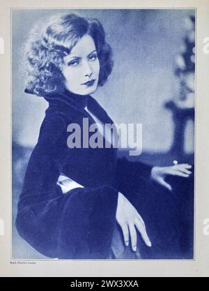 Porträt von Greta Garbo. Vintage Photoplay Magazine Porträt der Filmschauspielerin von der Fotografin Ruth Harriet Louise. Um 1928 Stockfoto