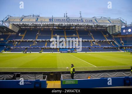 Stamford Bridge, London, Großbritannien. März 2024. Die Szene ist vor dem Spiel der UEFA Womens Champions League zwischen Chelsea und Ajax in Stamford Bridge in London angesiedelt. (Tom Phillips/SPP) Credit: SPP Sport Press Photo. /Alamy Live News Stockfoto