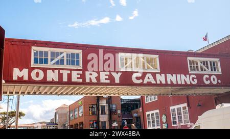 Brücke der Monterey Canning Company auf der Cannery Row in Monterey, Kalifornien, USA Stockfoto