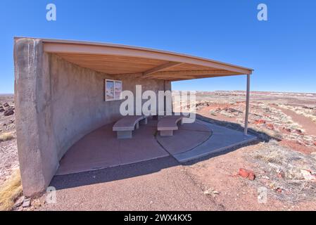 Der Sonnenschutz am Long Logs Trail im Petrified Forest National Park Arizona. Stockfoto