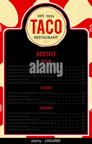 Taco Restaurant Menü Vorlage Stock Vektor