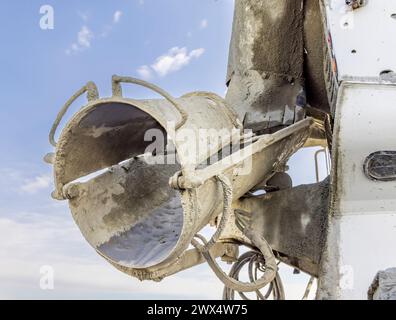 Detailbild eines Betonmischwagens Stockfoto