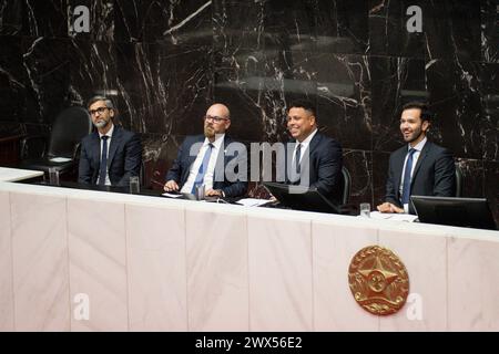 Homenagem para Ronaldo Fenomeno - Assembleia de Minas Gerais BELO HORIZONTE MG, 03/27/2024 - Versammlung der Minas / Homeage - die Versammlung der Minas zollt Ronaldo Fenomeno mit dem Titel Ehrenbürger für die Verdienste des ehemaligen Spielers für den Staat MG am Mittwochabend, 27. IMAGO / Gustavo Minas Gerais Brasil Copyright: XGustavoxRabelox Stockfoto