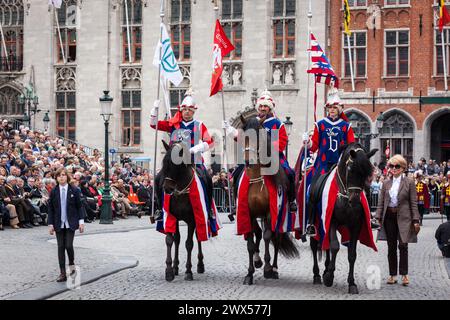 Prozession des Heiligen Blutes am Himmelfahrtstag in Brügge Stockfoto