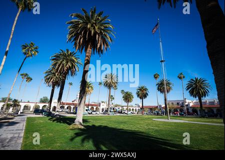 Die historische Stadt plaza in Ajo Arizona, USA. Stockfoto