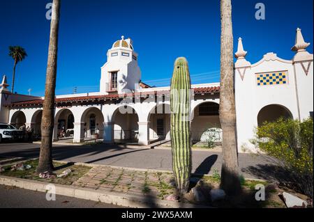 Die historische Stadt plaza in Ajo Arizona, USA. Stockfoto