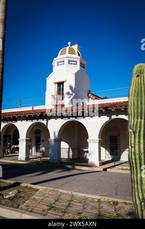 Die historische Stadt plaza in Ajo Arizona, USA. Stockfoto