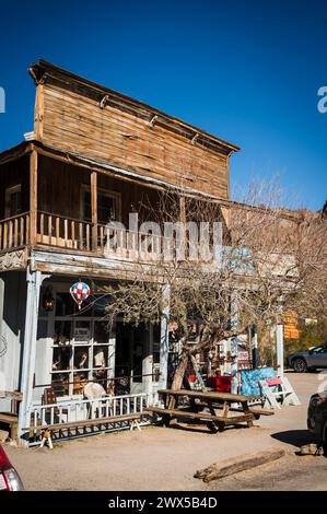 Die historische Goldgräberstadt Oatman Arizona, USA. Stockfoto