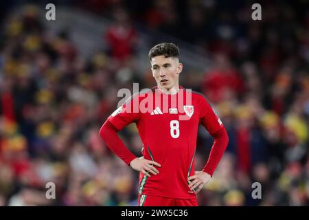 Cardiff, Großbritannien. März 2024. Harry Wilson aus Wales war während des Qualifikationsspiels zur UEFA-Europameisterschaft (Play-off) zwischen Wales und Polen im Cardiff City Stadium zu sehen. Endstand; Wales 0:0 Polen (Elfmeter; 4:5). Quelle: SOPA Images Limited/Alamy Live News Stockfoto