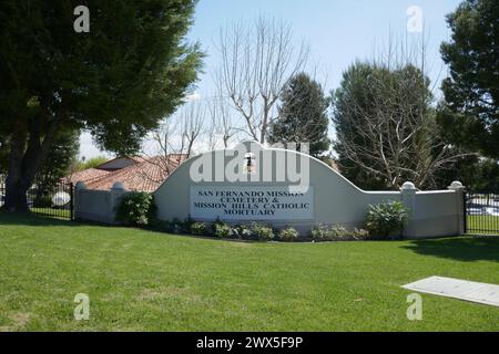 Mission Hills, Kalifornien, USA 26. März 2024 San Fernando Mission Cemetery am 26. März 2024 in Mission Hills, Kalifornien, USA. Foto: Barry King/Alamy Stock Photo Stockfoto