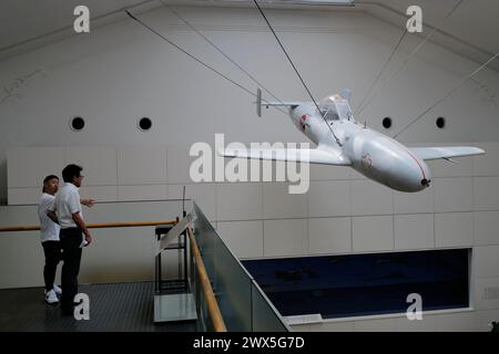 Ein raketenbetriebener Segelflugzeug Ohka für Kamikaze-Angriff während des Zweiten Weltkriegs im Yushukan Museum.Tokio.Japan Stockfoto