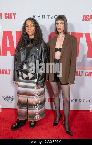 New York, Usa. März 2024. (L-R) Kali Reis und Raquel Nave nehmen am 27. März 2024 an der „Asphalt City“ New York Screening im AMC Lincoln Square Theater Teil. Quelle: SOPA Images Limited/Alamy Live News Stockfoto