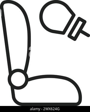 Vektorbild des Airbag-Symbols. Geeignet für mobile Anwendungen, Webanwendungen und Printmedien. Stock Vektor